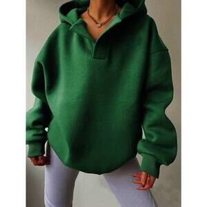 NEW LILY CLOTHING slouchy hooded sweatshirt - plus in green